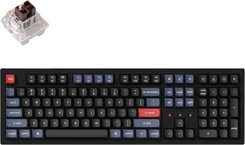 Keychron لوحة مفاتيح ميكانيكية مخصصة لاسلكية K10 Pro، قابلة للبرمجة QMK/VIA بلوتوث/سلكية بإضاءة خلفية بيضاء، مفتاح K Pro بني قابل للتبديل - لأجهزة ماك وويندوز ولينكس - Image 1